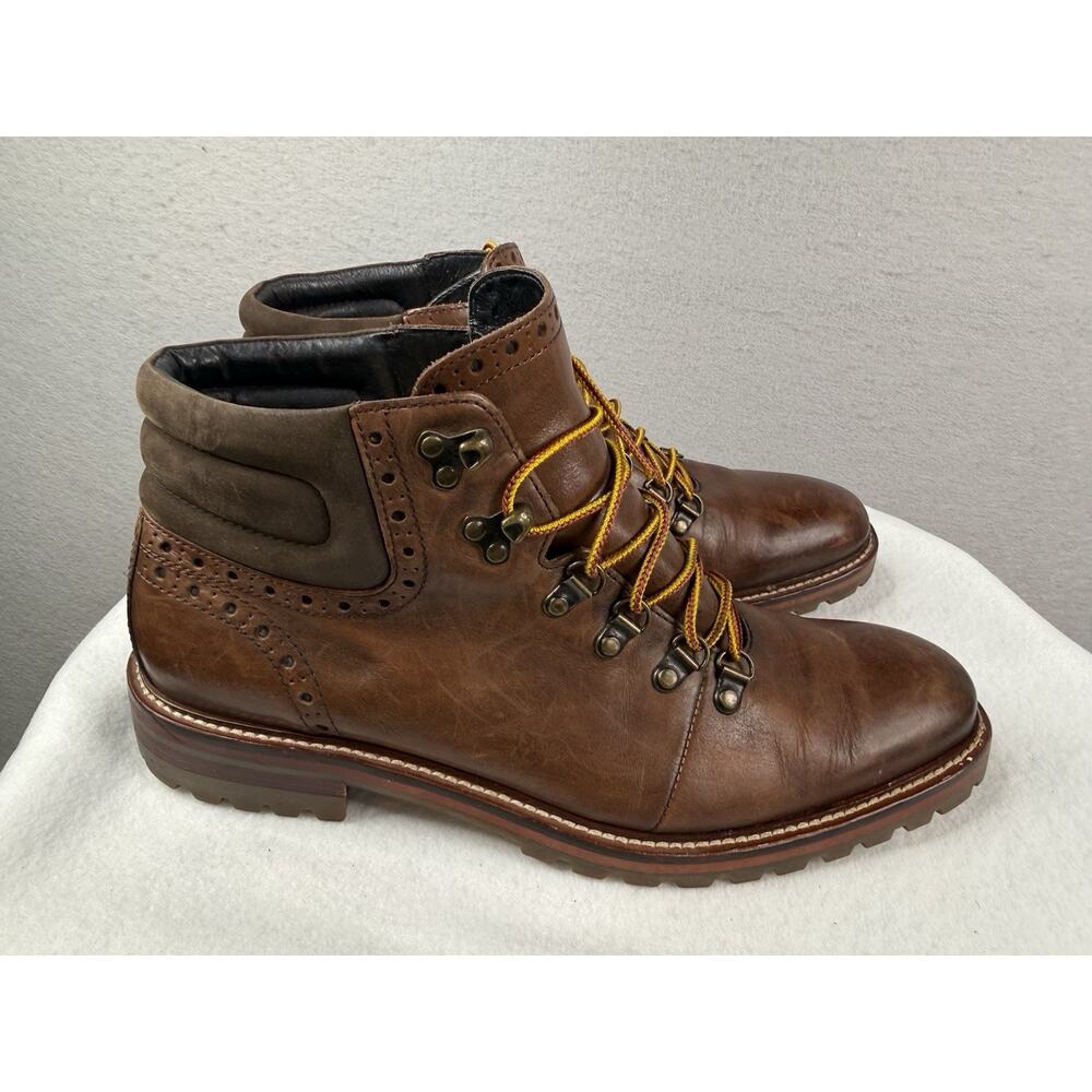 Johnston & Murphy Karnes Alpine Ankle Boots Mens Size 9.5M‎ Brown Leather